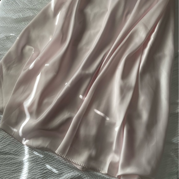 SOLD// Vintage Christian Dior Baby Pink Satin Lingerie Maxi Slip Dress - Picture 5 of 15